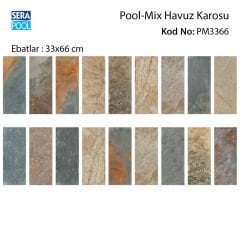 Pool Mix (33x66 cm) Porselen Karo - m² 'si