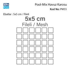 Pool Mix (5x5 cm / Fileli) Porselen Karo - m² 'si